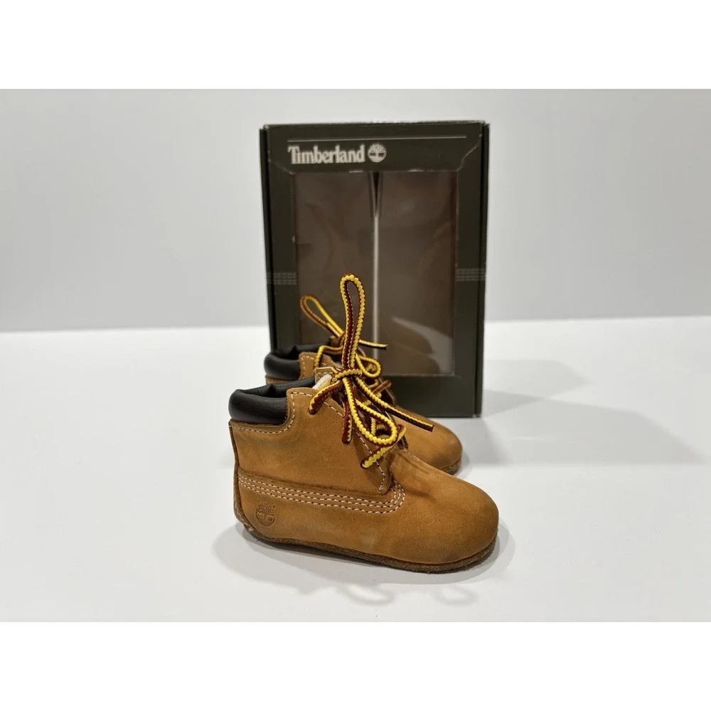 Timberland Brown Leather Bootie Infant's Crib Shoes Size 1